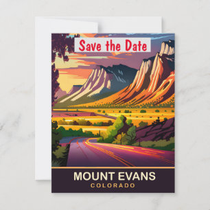 Mount Evans, Colorado, Travel Postcard,  Save The Date