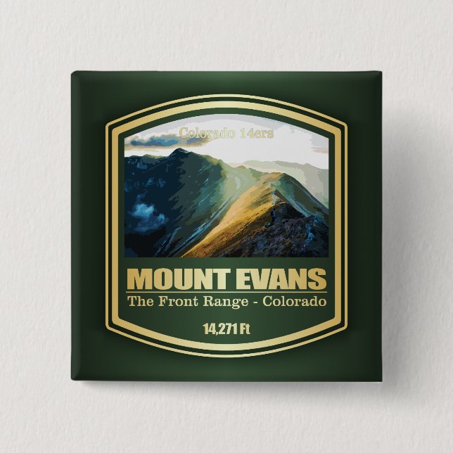 Mount Evans (PF) 2 Inch Square Button (Front)