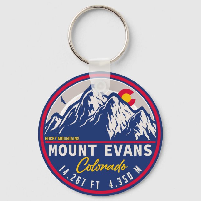 Mount Evans Wilderness 14er - Colorado mountains Keychain (Front)