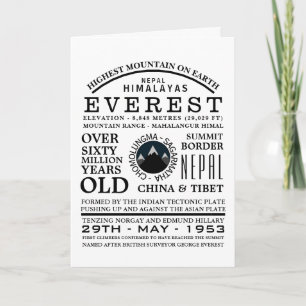 Mount Everest, Mountain Expedition Information Card