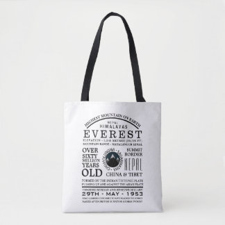 Mount Everest, Mountain Expedition Information Tote Bag