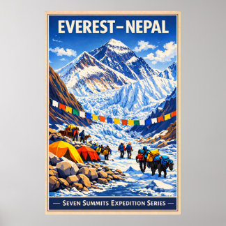 Mount Everest Nepal - Vintage Poster