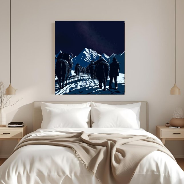 Mount Everest Night Caravan Luxury Canvas Art (Creator Uploaded)