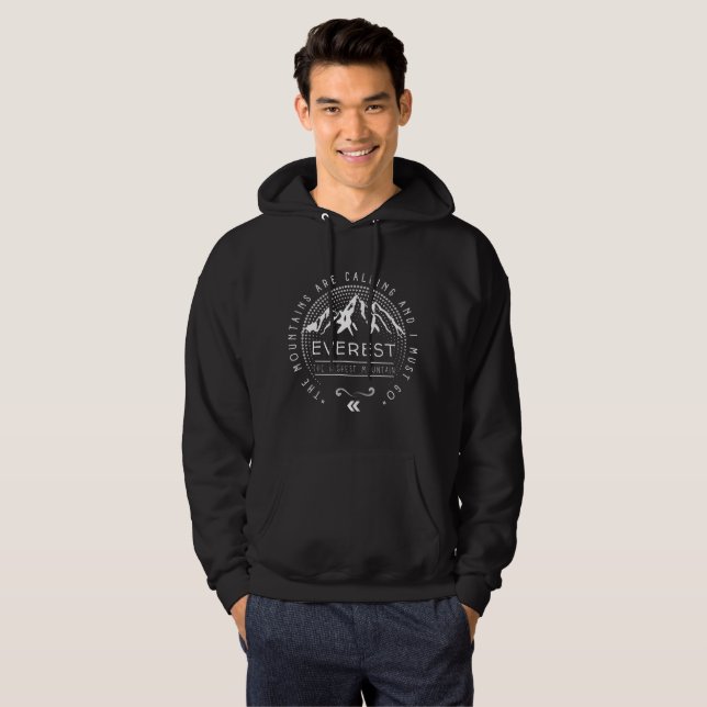 Mount Everest with Life Quotes Hoodie (Front Full)