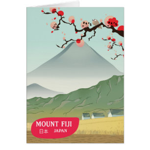 mount fiji Japan vintage travel print