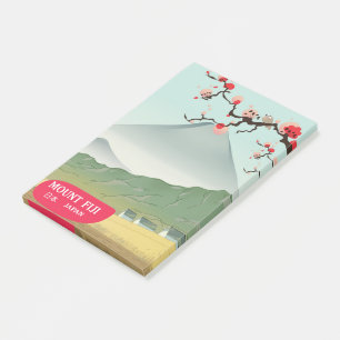 mount fiji Japan vintage travel print Post-it Notes