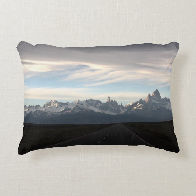 Mount Fitz Roy And Andes Range Accent Pillow (Front)