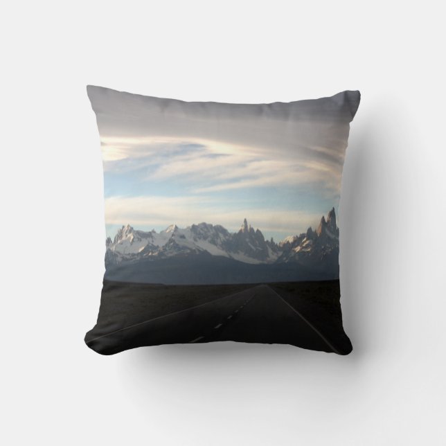 Mount Fitz Roy And Andes Range Throw Pillow (Front)