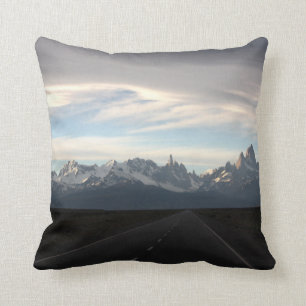 Mount Fitz Roy And Andes Range Throw Pillow