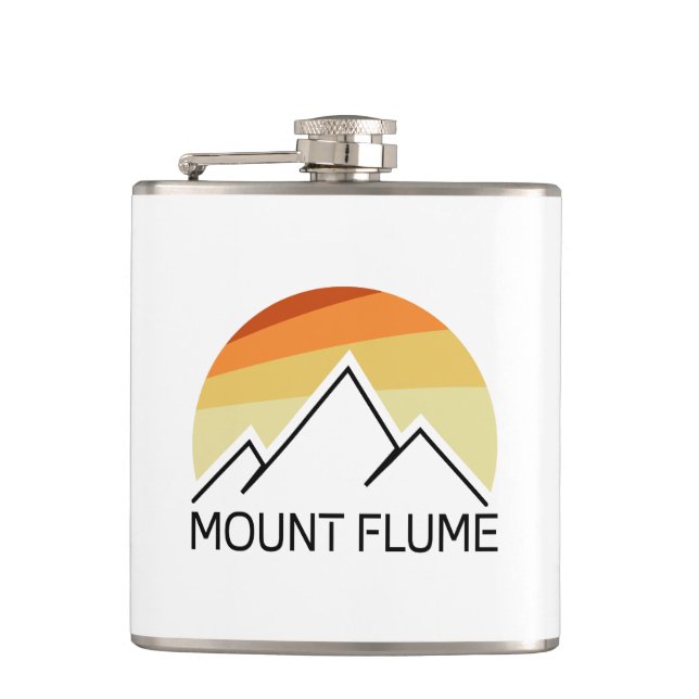 Mount Flume New Hampshire Retro Hip Flask (Front)
