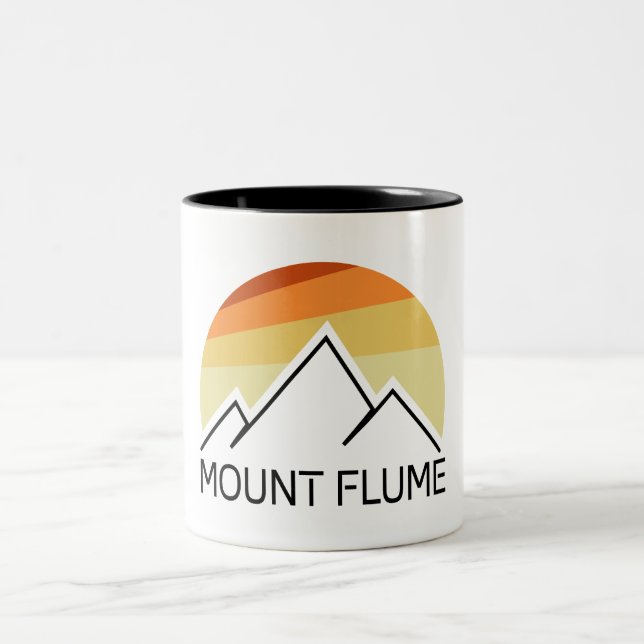 Mount Flume New Hampshire Retro Two-Tone Coffee Mug (Center)