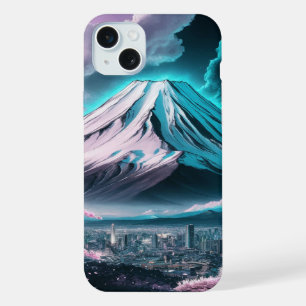 Mount Fuji above the city in Japan iPhone 15 Plus Case