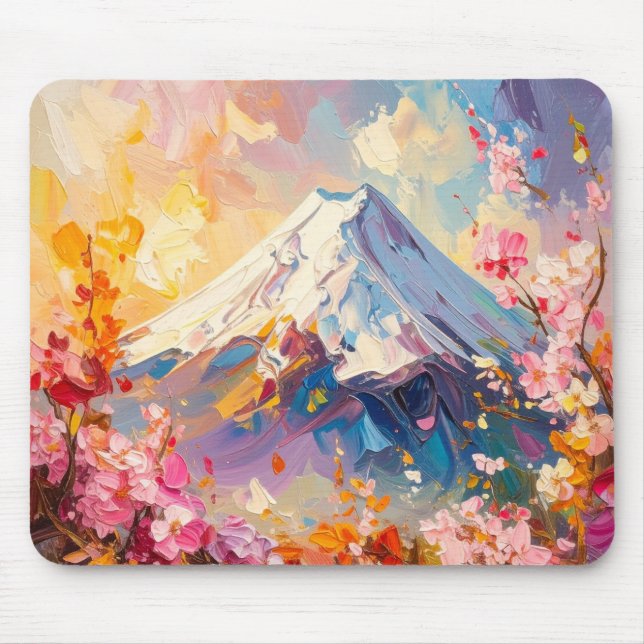  Mount Fuji – Abstract Japanese Art Mouse Pad (Front)
