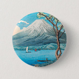 Mount Fuji from Lake Yamanaka by Hiroaki Takahashi 2 Inch Round Button