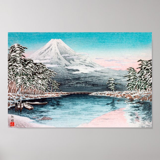 Mount Fuji from Tagonoura, Snow Hiroaki Takahashi Poster (Front)