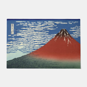Mount Fuji in Clear Weather (Red Fuji) (Hokusai) Doormat