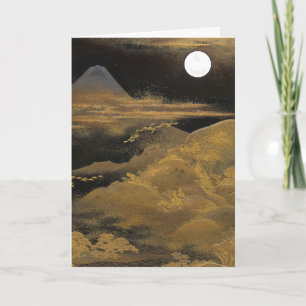 Mount Fuji in Moonlight  - Bright: Blank Card
