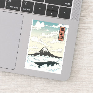 Mount Fuji Japan art block.