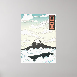 Mount Fuji Japan art block. Canvas Print