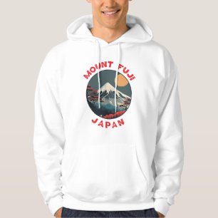 Mount Fuji Japan Distressed Circle Hoodie