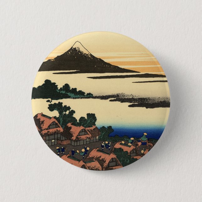 Mount Fuji Japan Sunset 2 Inch Round Button (Front)