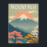 Mount Fuji Japan Travel Art Vintage Postcard<br><div class="desc">Mt. Fuji in a vector art style. Japan’s Mt. Fuji is an active volcano,   it’s the country’s tallest peak,  and considered one of Japan’s 3 sacred mountains.</div>