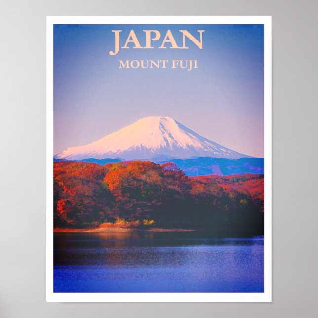 Mount Fuji Japan Vintage Retro Travel Poster (Front)