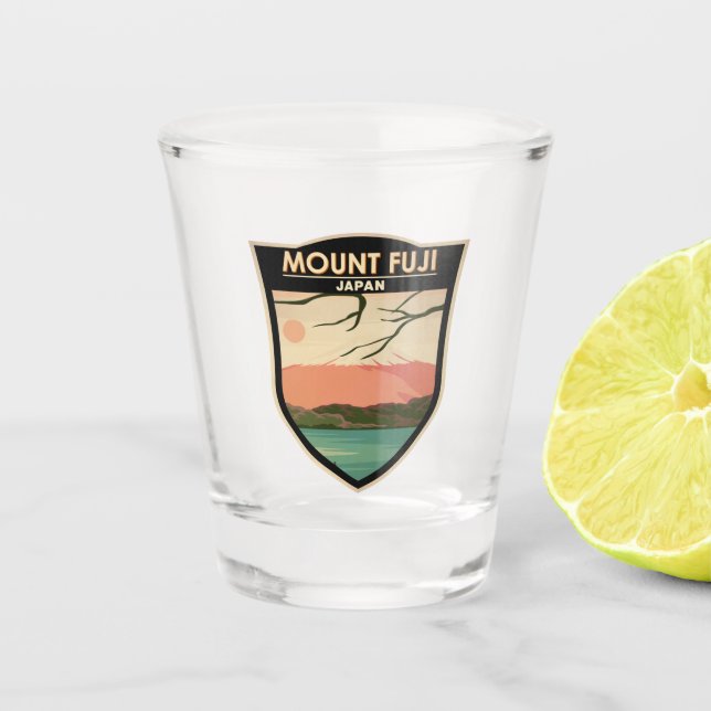 Mount Fuji Japan Vintage Shot Glass (Front)