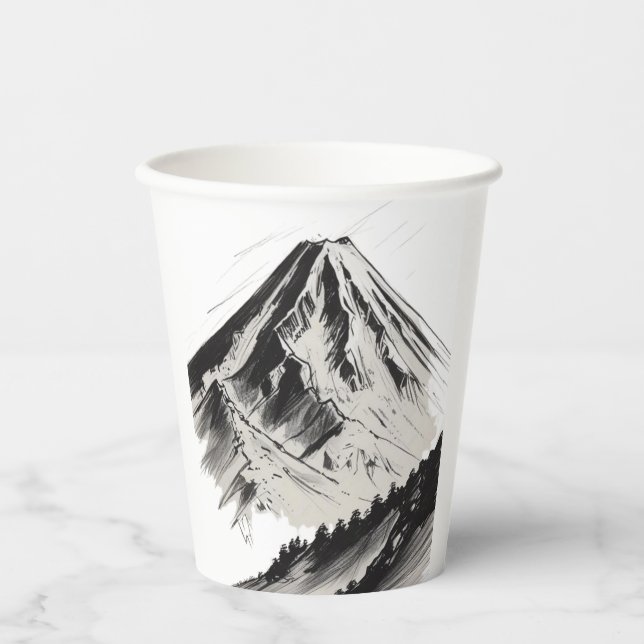 Mount Fuji Japanese Paper Cups (Front)