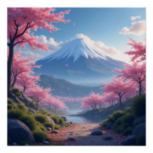 Mount Fuji landscape Poster