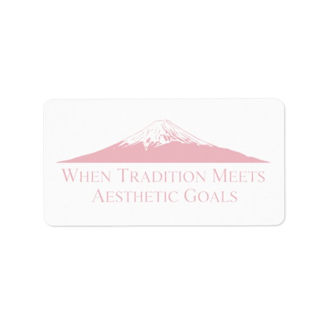 Mount Fuji Minimalist Stickers – Pastel Pink (Devant)