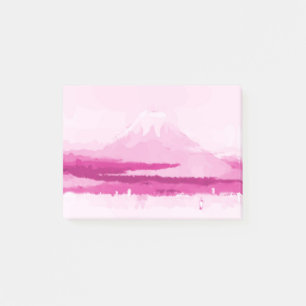 Mount Fuji pink post it, cute watercolor Post-it Notes