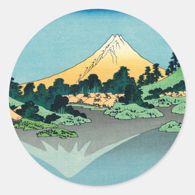 Mount Fuji reflects Classic Round Sticker (Front)