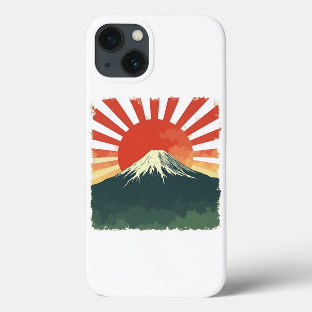 Mount Fuji Retro Japan iphone case  – Rising Sun (Back)
