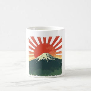 Mount Fuji Retro Japan Mug – Vintage Rising Sun