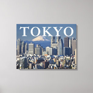 Mount Fuji Shinjuku District Skyline Tokyo Japan Canvas Print