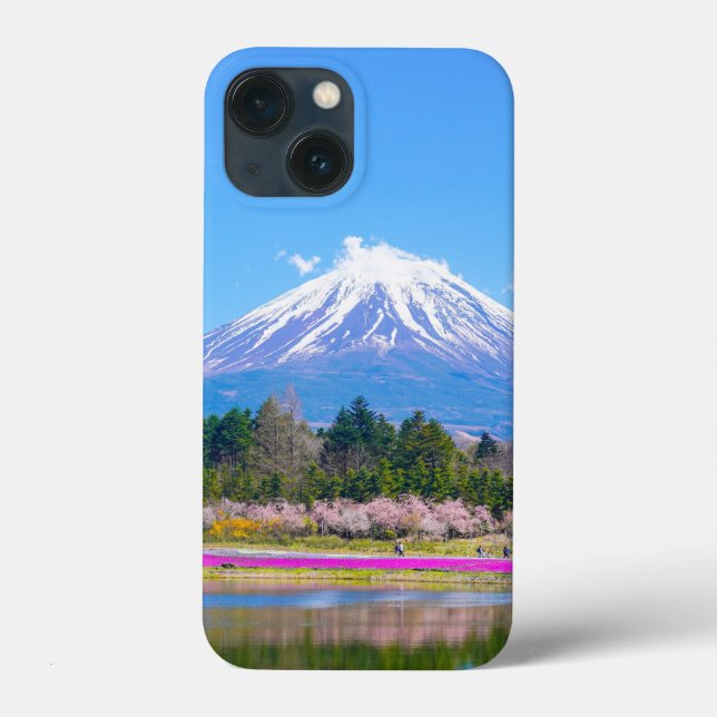 Mount Fuji Trees and Flowers Case-Mate iPhone Case (Back)