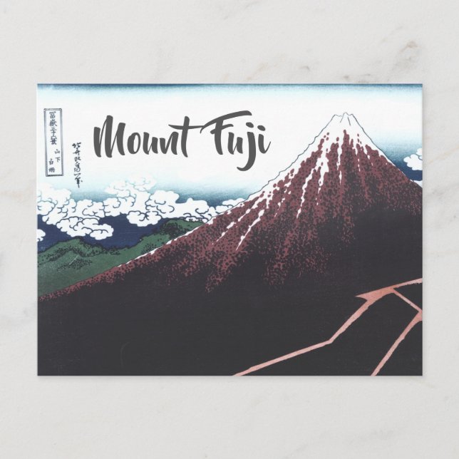 Mount Fuji Ukiyo-e by Hokusai, Japanese Postcard (Front)