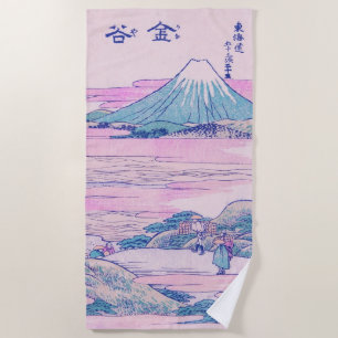 Mount Fuji Ukiyo-e Japanese Vintage Art Beach Towel