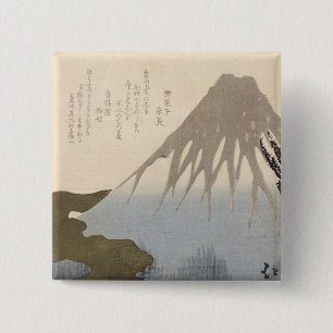 Mount Fuji Under the Snow 2 Inch Square Button