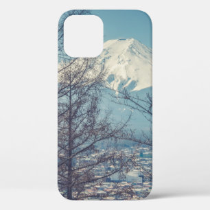Mount Fuji view from Red pagoda in japan (Vintage iPhone 12 Case