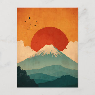 Mount Fuji vintage Postcard