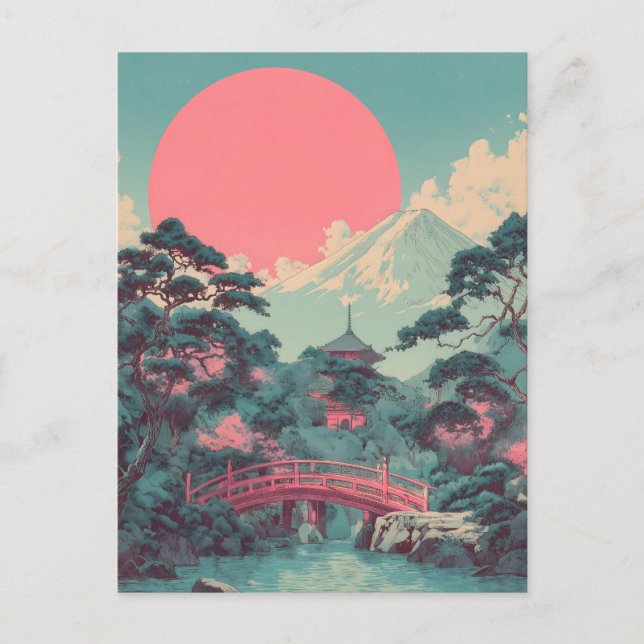 Mount Fuji vintage Postcard (Front)