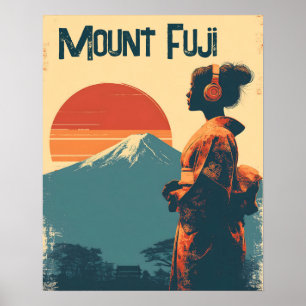 Mount Fuji vintage Poster