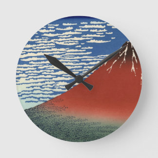 Mount Fuji Volcano Japan Painting Round Clock