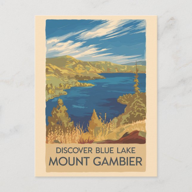 Mount Gambier Australia Illustration Travel Art Postcard (Front)