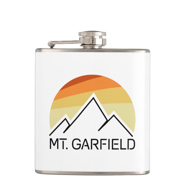 Mount Garfield New Hampshire Retro Hip Flask (Front)