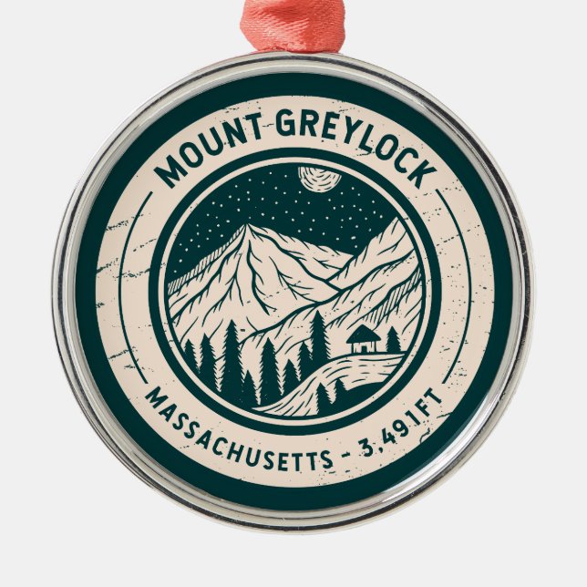 Mount Greylock Massachusetts Hiking Skiing Travel Metal Ornament (Front)