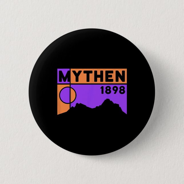 Mount Grosser Mythen Hike Mountain Biking Swiss Hi 2 Inch Round Button (Front)