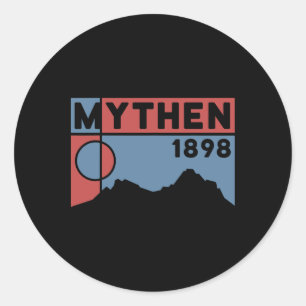 Mount Grosser Mythen Hike Mountain Biking Swiss Hi Classic Round Sticker